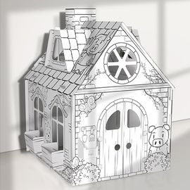 [Box_partner] My House 3_ An adhesive-free paper house (The Three Little Pigs) Cardboard Playhouse _ Made in Korea